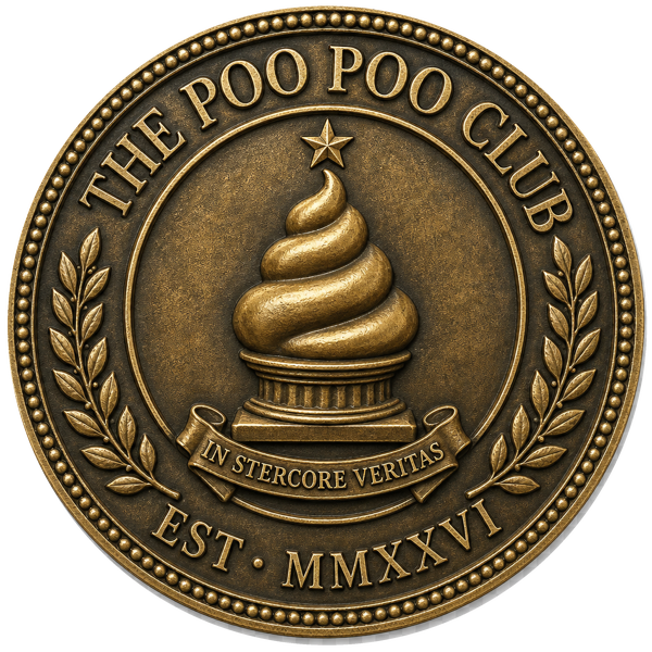 The Poo Poo Club cast-brass emblem